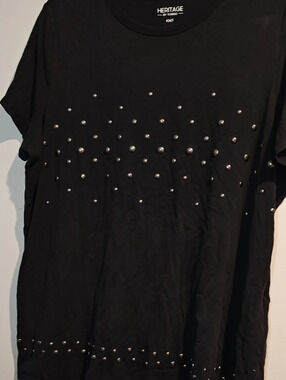 Heritage by Torrid Studded Black Tee